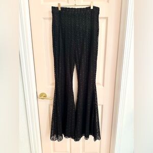 Three Bird Nest Black Lace Flare Pants